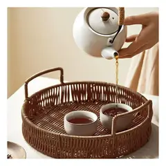 GENERICO - Pack2 Cesta Organizadora en Color Marron Y+Regalo Stickers