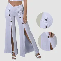 FORBER - Pantalón Blanco Largo Mujer