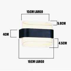 GENERICO - Aplique Lampara de Exterior Led 12W Luz Calida