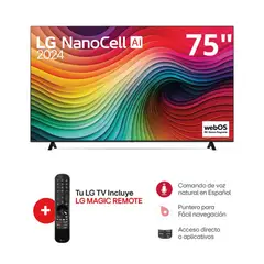 LG - TELEVISOR NANOCELL 75" UHD 4K SMART TV CON THINQ AI 75NANO80TSA