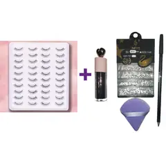 GENERICO - 20 Pares de Pestañas borla tinta de labios pedrería regalos