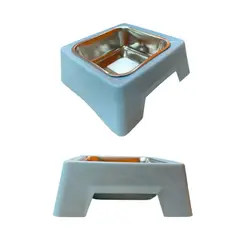 GENERICO - Plato Cuadrado 15 Cm Con Plato De Metal Celeste