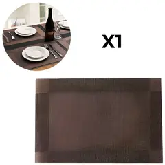 EASY&HOME - Mantel individual Rectangular Set x 1 Marrón Oscuro