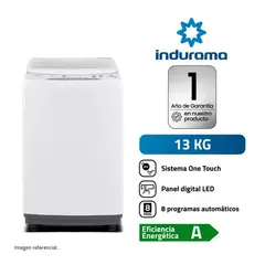 INDURAMA - LAVADORA AUTOMATICA 13 KG CARGA SUPERIOR ANTIENREDO LRI-13BLA