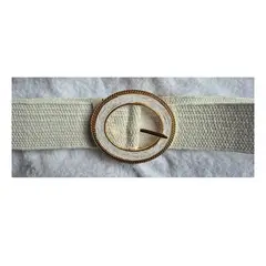 GENERICO - Cinturon Trenzado Estirable para Mujer 100cm Kate Blanco