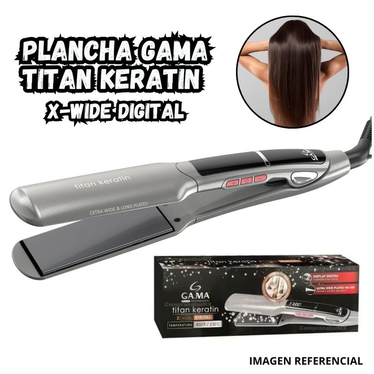Plancha Alisadora Titan Keratin Xwide Digital