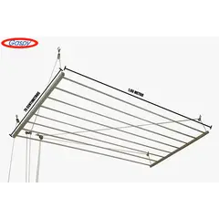 GASPY - Tendal de techo con poleas sube y baja 100x75cm en Aluminio