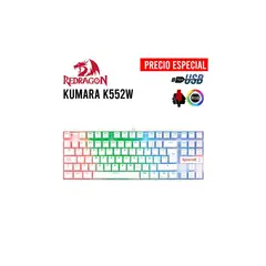 REDRAGON - Teclado KUMARA WHITE Red Switch Español K552W-RGB