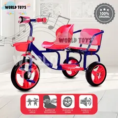 Baby - Triciclo Gemelar Musical «DUO NEON» Edición Limitada Red