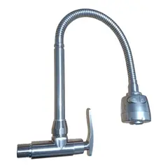 APACHE - Grifo Caño Cocina Pared Flexible 360° Acero Satinado Mate