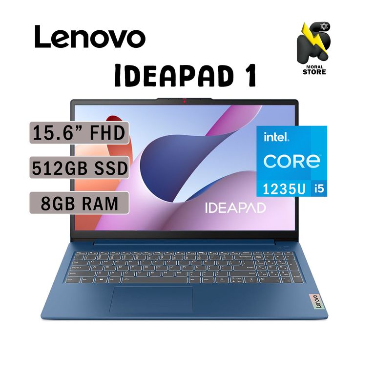 LAPTOP IDEAPAD 1 15IAU7 / INTEL CORE i5-1235U /8 GB RAM /512GB SSD/15.6 FHD