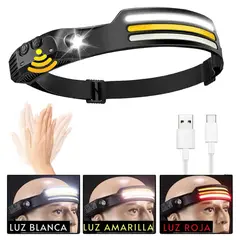 GENERICO - Linterna Cabeza Led Recargable Usb C Sensor Y 10 Modos