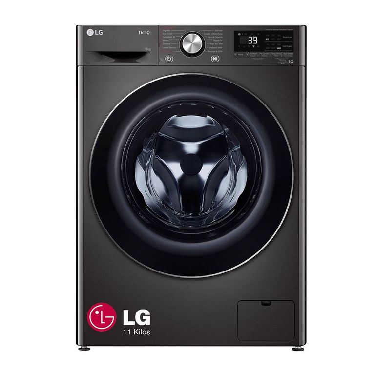 Lavadora 11 KG Carga Frontal con AI DD y ThinQ WM11BVC3S6 Negro Acero