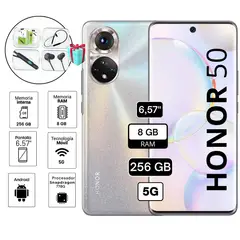 HONOR - Celular 50 8GB RAM 256 GB camara principal 108 MP 6.57" color cristal glaciar