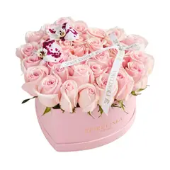 GENERICO - Box Corazón Pastel - Rosas Rosa Pastel