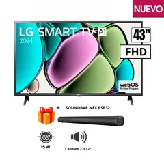 LG - TV 43 43LR6000PSA FHD SMART TV + Soundbar Nex PSB3