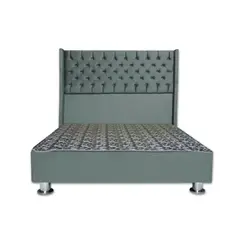 MUEBLES MACRUMO - Cama tapizada Cora 15plz - Color Gris oscuro