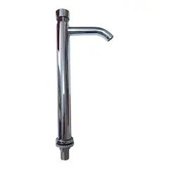 APACHE - Grifo Push Ovalin 30cm Alto Cromado Tipo Pedestal Temporizador Clásico