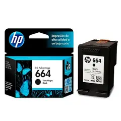 HP - Cartucho original  664 negro bk