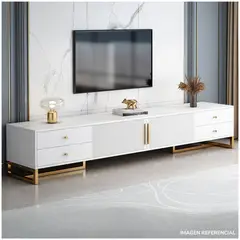 INSPIRA - Mesa Rack para TV 140 cm con 2 Puertas y 4 Cajones