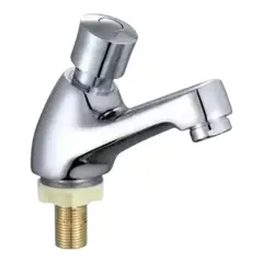 APACHE - Grifo Llave Temporizador Push Lavabo Acero Cromado Pesado Moderno