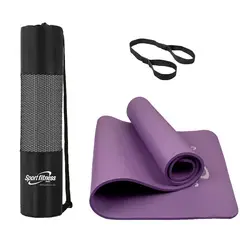 SPORT FITNESS - Colchoneta jumbo 15mm + ligas transportadora + Bolsa transportadora - Morado