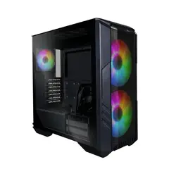 COOLER MASTER - Caja Mid Tower Haf 500P Argb Negra - Diseño Funcional Y Elegante Con Ilumina