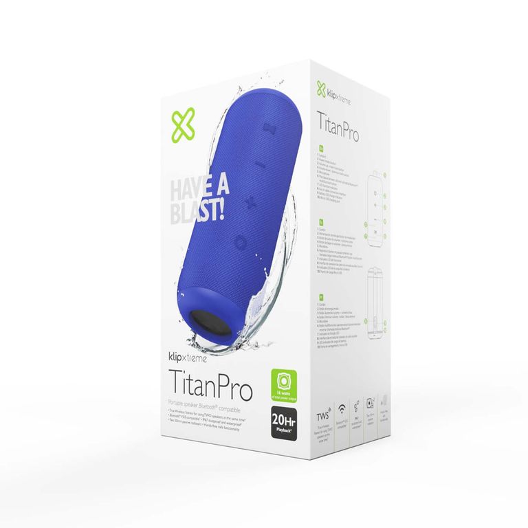 Parlante Titanpro Kbs-300Bl Bluetooth Azul 16W: Sonido Potente Y Portátil