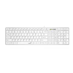 GENIUS - Teclado Smart Slimstar 126 Multimedia Usb En Color Blanco - Diseño Compacto Y Funci