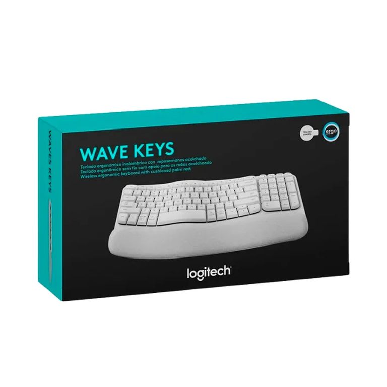 Teclado Ergonómico Ergo Wave Inalámbrico Bluetooth En Color Blanco - Modelo 920-0