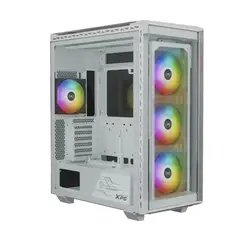 XPG - Caja Mid Tower Battle Cruiser Ii Con 4 Ventiladores Argb, Color Blanco, Ideal Para Gam