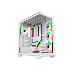 ANTRYX - Caja Mid Tower Fx 650 Argb En Blanco Con Iluminación Rgb Para Gaming Y Óptima Venti