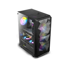FANTECH - Caja Mid Tower Antec Ax83 Argb Negra Con Iluminación Rgb Y Excelente Ventilación