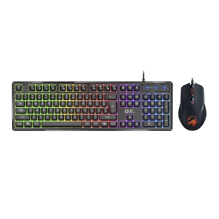 Combo Gaming Gx Scorpion Km-Gx6: Teclado Y Mouse Rgb, 19 Teclas Anti-Ghosting, 3200