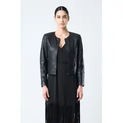 VELEZ - Vélez Chaqueta De Cuero Para Mujer Denver Negro