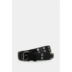 VELEZ - Vélez Cinturón Unifaz Lumen De Cuero Mujer Ojaletes Negro