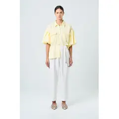 VELEZ - Vélez Pantalón Casiopea Tejido Mujer Efecto Brillo Crema