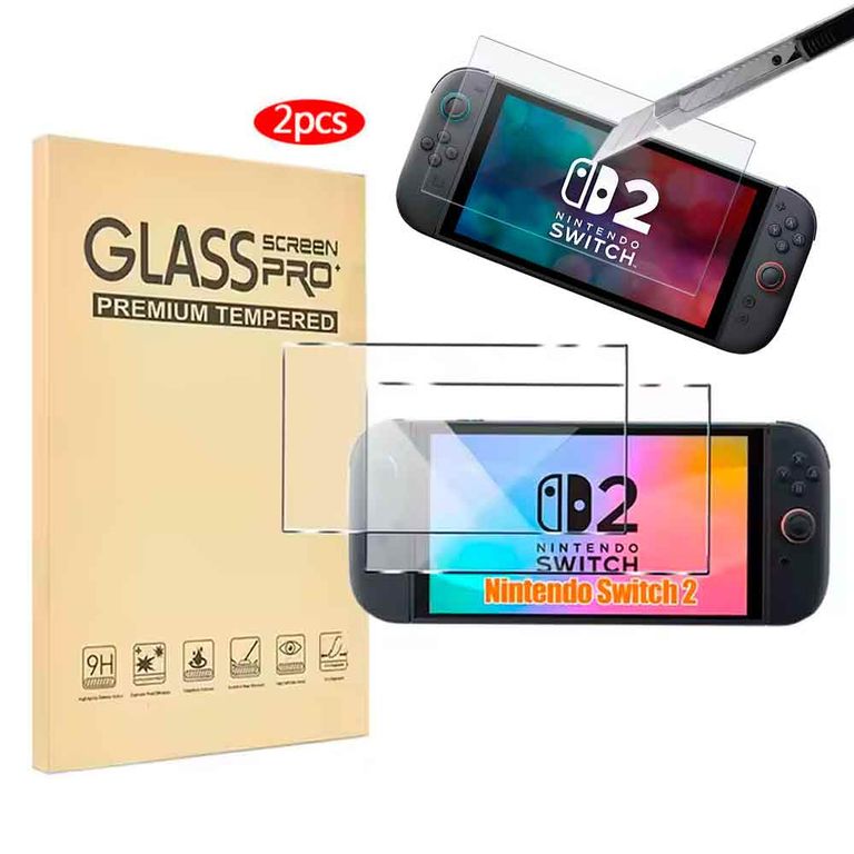 Pack 2 und Mica de Vidrio para Nintendo Switch 2