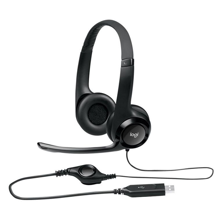Auriculares H390 Con Micrófono, Cancelación De Ruido, Usb Y Color Negro - Perfect