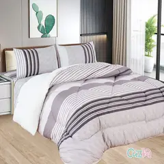 CASATEX - Edredón Tela Hipoalergénico con Carnero QUEEN + Set de Sábanas