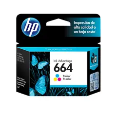 HP - Cartucho De Tinta 664 Original Tricolor Para Impresoras De Inyección De Tinta, Calidad