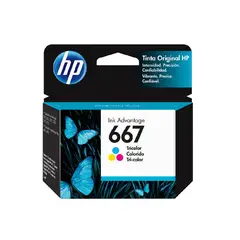 HP - Cartucho De Tinta 667 Tricolor Original Para Impresiones Nítidas - 100 Páginas De Rendi