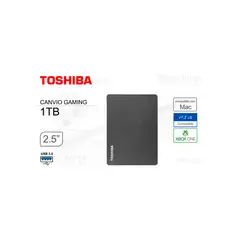 TOSHIBA - Disco Duro Portátil Canvio Gaming 1Tb Negro Usb 30 Compatible Con Consolas De J