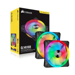 CORSAIR - Ventilador Ql140 Rgb De 14 Cm, Control Pwm, 550-1250 Rpm, Alto Flujo De Aire Y Ele