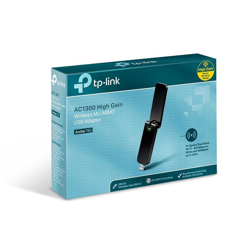 Adaptador Wi-Fi Tp-Link Archer T4U Usb 3.0 - Conexión Rápida Y Estable Con Wi-Fi 5