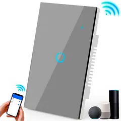 GENERICO - Interruptor Inteligente Universal Wifi Luz Smart Gris Alexa 1 Banda