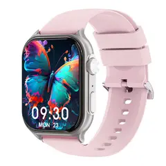 LENOVO - Reloj Inteligente F101 Bluetooth Smartwatch 1.96 Amoled -Rosa