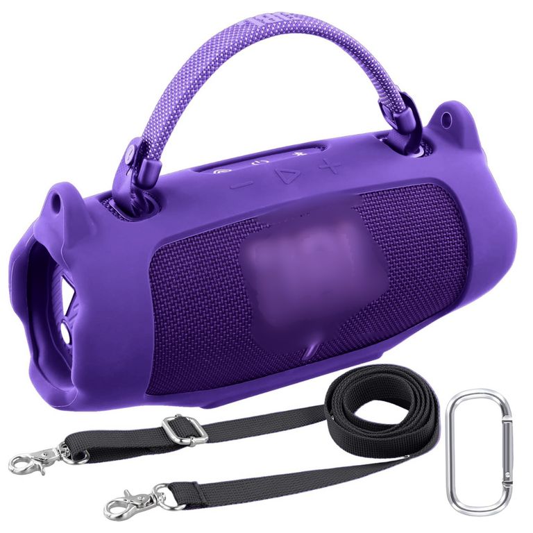 FUNDA PROTECTORA DE SILICONA PARA JBL CHARGE 6 COLOR MORADO