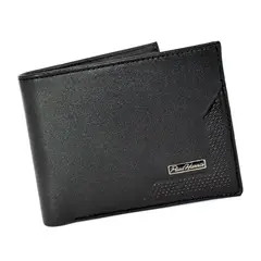 PAUL HARRIS - Billetera para hombre en cuero con sencillero interior Negro
