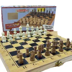 GENERICO - Ajedrez 3 en 1 de madera